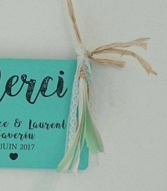 Création Merci - mariage Corse - byLFDP